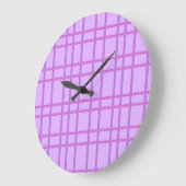 Pink and purple flower checkered pattern grote klok (Hoek)