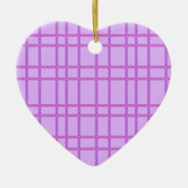 Pink and purple flower checkered pattern keramisch ornament