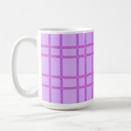 Pink and purple flower checkered pattern koffiemok