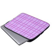 Pink and purple flower checkered pattern laptop sleeve (Voorkant onderkant)