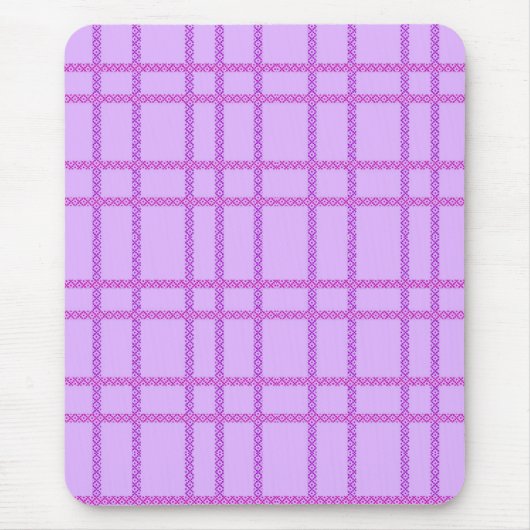 Pink and purple flower checkered pattern muismat (Voorkant)