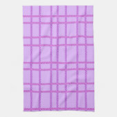 Pink and purple flower checkered pattern theedoek (Verticaal)