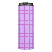 Pink and purple flower checkered pattern thermosbeker (Achterkant)
