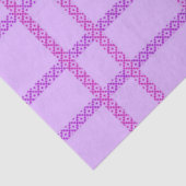 Pink and purple flower checkered pattern tissuepapier (Detail)