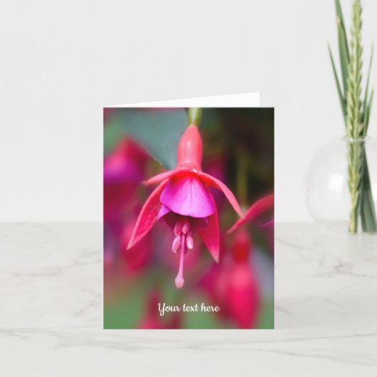 Pink and Purple Fuchsia Folded Greeting Card Bedankkaart (Voorkant)