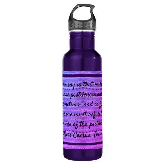 Pink and Purple Hearts & a Quote Waterfles (Voorkant)