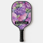 Pink and Purple Hydrangea Flower Personalized Pickleball Paddle (Voorkant)