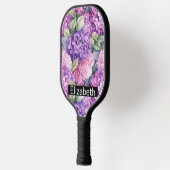 Pink and Purple Hydrangea Flower Personalized Pickleball Paddle (Links)