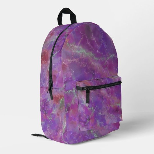 Pink And Purple Marble Pattern  Bedrukte Rugzak (Achterkant Hoek Links)