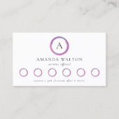 Pink and Purple Monogram Modern Klantenkaartje (Voorkant)