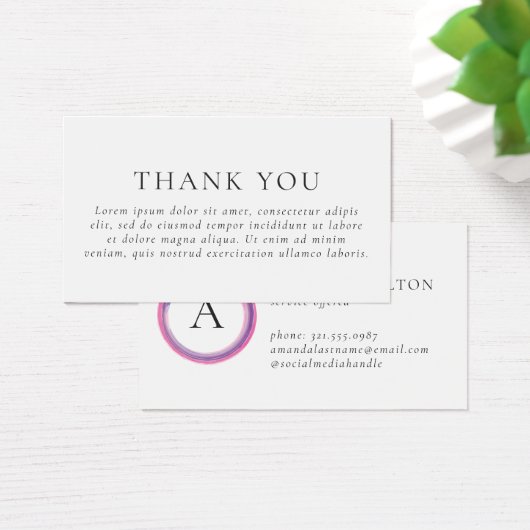 Pink and Purple Monogram Modern Package Insert (Bureau)