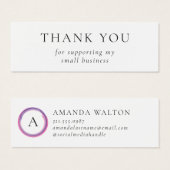 Pink and Purple Monogram Modern Package Insert (Devant & derrière)