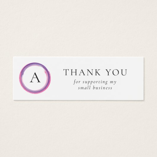 Pink and Purple Monogram QR Code Package Insert (Devant)