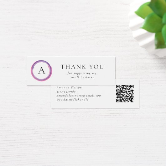 Pink and Purple Monogram QR Code Package Insert (Bureau)