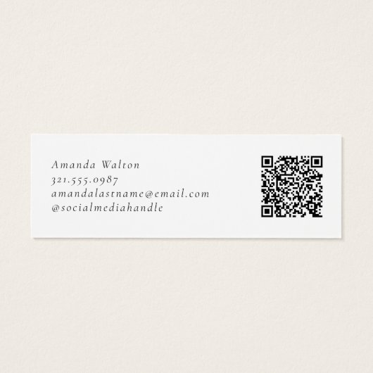 Pink and Purple Monogram QR Code Package Insert Mini Visitekaartjes (Achterkant)