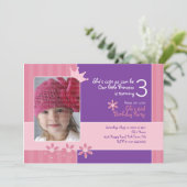 Pink and Purple Princess Invitation Photocard (Debout devant)