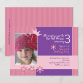 Pink and Purple Princess Invitation Photocard (Devant / Derrière)