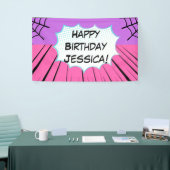 Pink and Purple Web Comic Birthday Spandoek (Beurs)