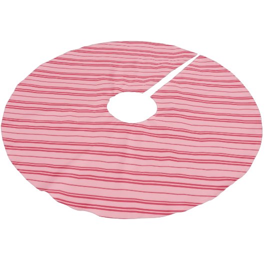 Pink and Red Christmas Candy Cane Stripes Kerstboom Rok (Gekanteld)