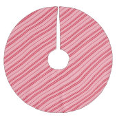 Pink and Red Christmas Candy Cane Stripes Kerstboom Rok (Voorkant)