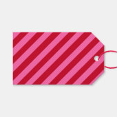 Pink and Red Christmas Peppermint Stripes  Cadeaulabel (Voorkant (Horizontaal))