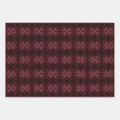 Pink And Red Dots And Squiggles Pattern On Black Inpakpapier Vel (Voorkant 2)