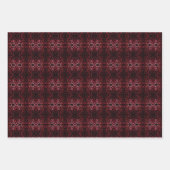 Pink And Red Dots And Squiggles Pattern On Black Inpakpapier Vel (Voorkant)