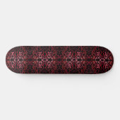 Pink And Red Dots And Squiggles Pattern On Black Skateboard (Horizontaal)