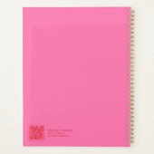 Pink and Red Feminine Minimalist Floral Large Planner (Achterkant)