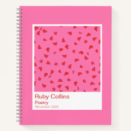 Pink and Red Floral Aesthetic Notebook Notitieboek