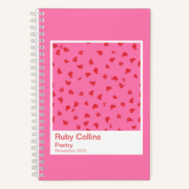 Pink and Red Floral Aesthetic Notebook Notitieboek