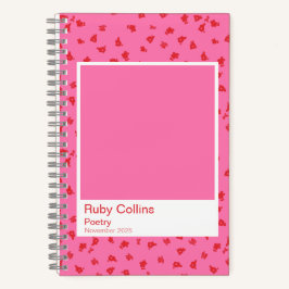 Pink and Red Floral Aesthetic Notebook Notitieboek