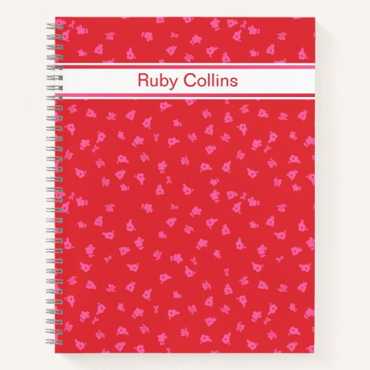Pink and Red Floral Spiral Notebook Notitieboek (Voorkant)