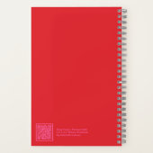 Pink and Red Floral Split Pattern Notebook Notitieboek (Achterkant)