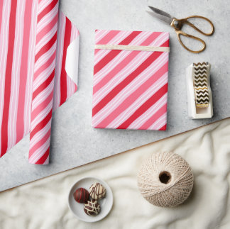 Pink and Red Hand Drawn Stripe Wrapping Paper Cadeaupapier