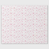 Pink and Red Hearts On White Cadeaupapier (Vlak)