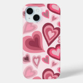 Pink and Red Layered Heart Pattern Case-Mate iPhone Case (Achterkant)