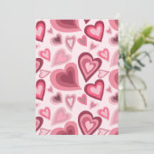 Pink and Red Layered Heart Pattern Kaart (Staand voorkant)