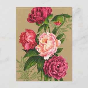 Pink And Red Roses Painting Briefkaart