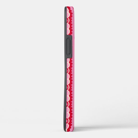 Pink and Red Starburst Wavy Stripe Case-Mate iPhone Case (Achterkant / Rechts)