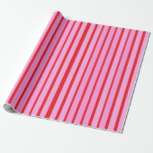 Pink and Red Stripes  Cadeaupapier (Uitgerold)