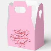 Pink and Red Valentines Day Calligraphy Bedankdoosjes (Open)