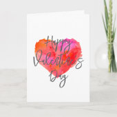 Pink and Red Watercolor Heart Carte Saint-Valentin (Devant)