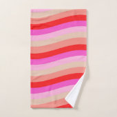 Pink and Red Wavy Stripes Bright Valentine's Day (Serviette à main)