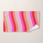 Pink and Red Wavy Stripes Bright Valentine's Day (Serviette à main)