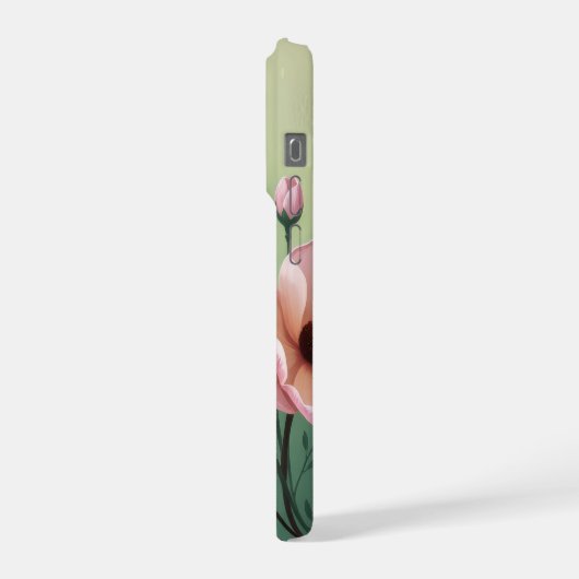 Pink and Sage Green Floral Phone Case (Côté gauche)