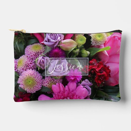 Pink and Violet Flowers Personalised Etui (Voorkant)
