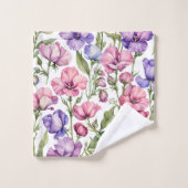 Pink and Violet Sweet Peas (Gant de toilette)