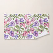 Pink and Violet Sweet Peas (Serviette à main)