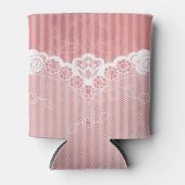Pink and white background with black lace blikjeskoeler (Voorkant)